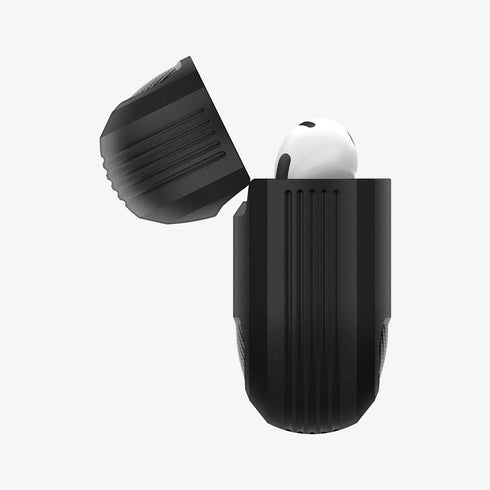 ACS05482 - Apple AirPods Pro 2 Case Rugged Armor in matte black showing the front